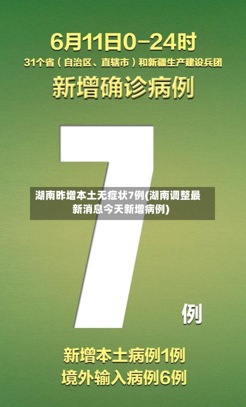 湖南昨增本土无症状7例(湖南调整最新消息今天新增病例)