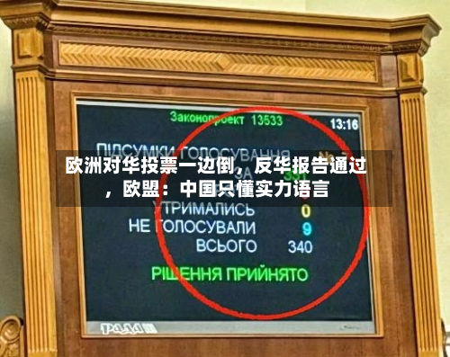 欧洲对华投票一边倒，反华报告通过	，欧盟：中国只懂实力语言-第2张图片