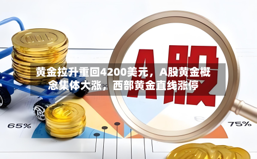 黄金拉升重回4200美元	，A股黄金概念集体大涨，西部黄金直线涨停-第3张图片