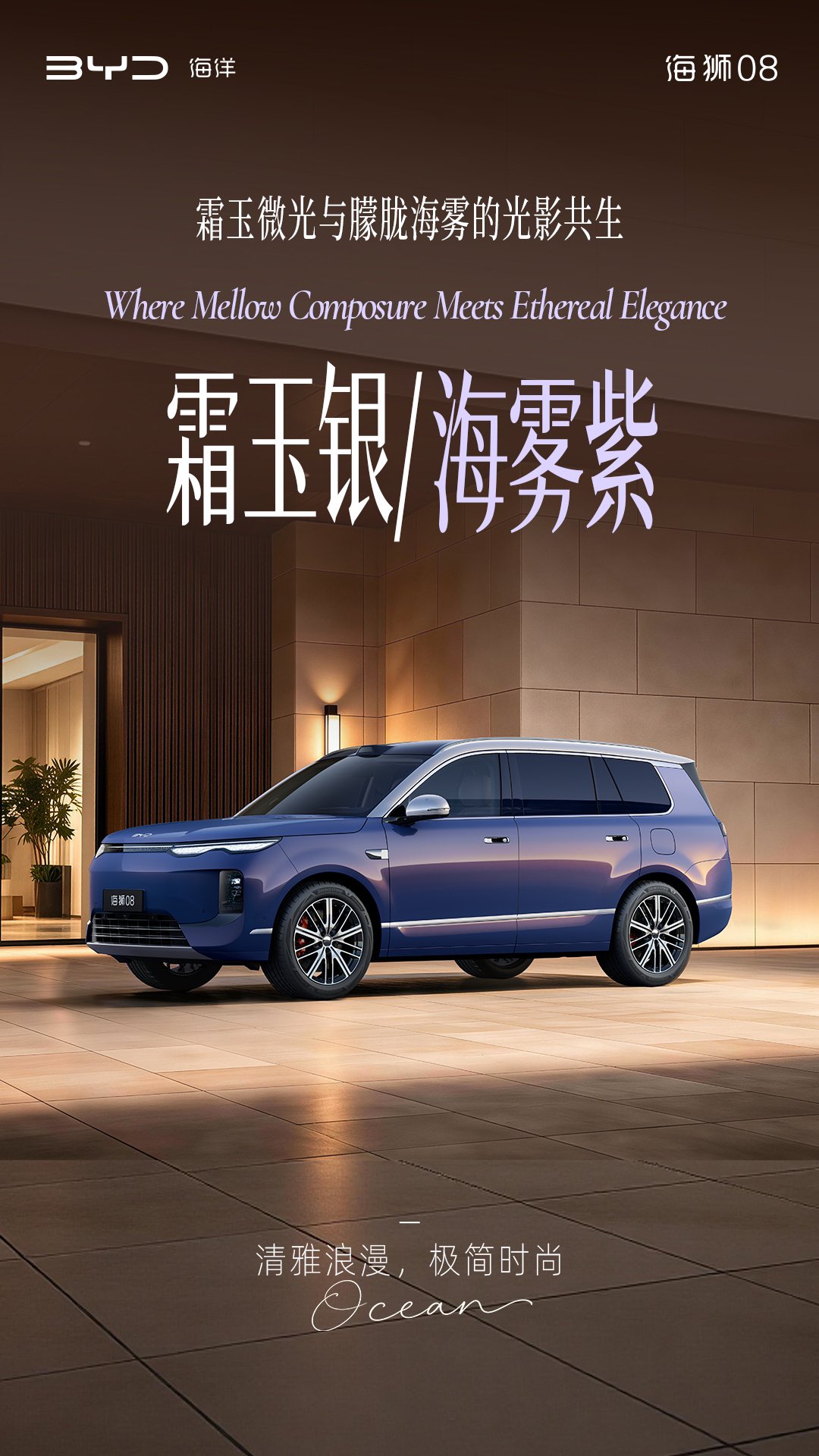 定位海洋旗舰 SUV，比亚迪公布海狮 08 多款高定车色