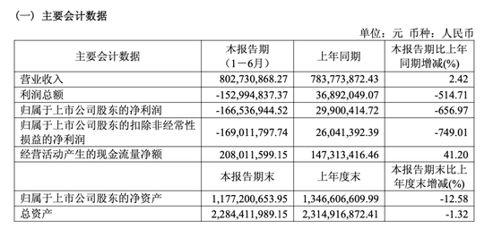 新材料龙头，上半年亏损1.67亿元	，推逾806万股激励计划