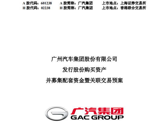 广汽集团，重大资产重组预案来了！购买一汽丰田50%股权