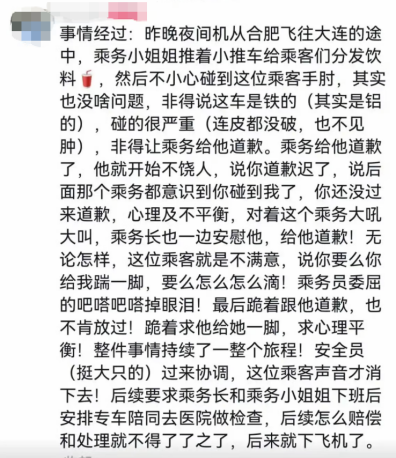 “要让肇事者付出代价！”东航就“空姐下跪事件”报案，六成网友支持“应加大惩戒辱骂者	”